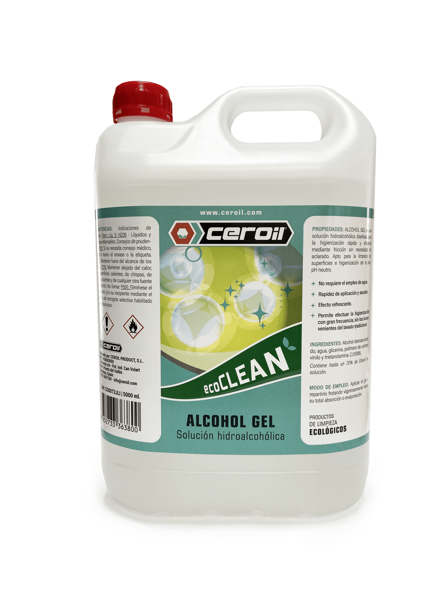 ECO CLEAN Alcohol Gel 5L con Dispensador CEROIL