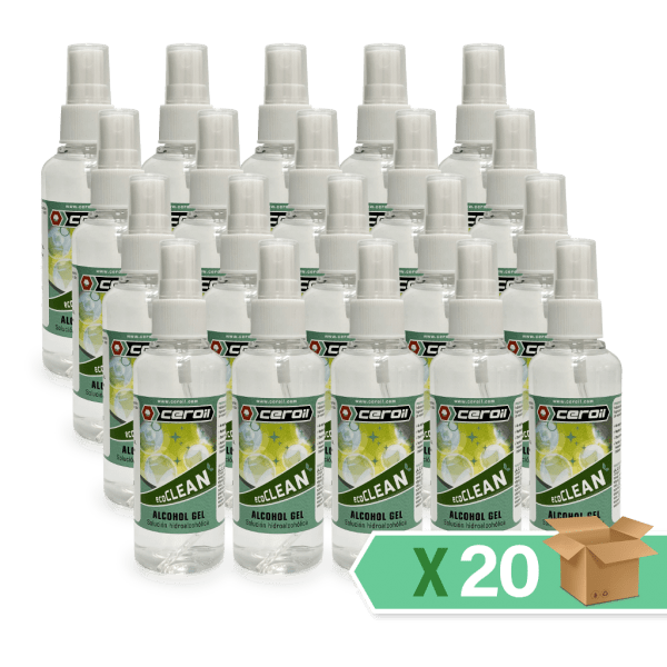aditivos ceroil ECO CLEAN - Alcohol Gel 100ml (SPRAY) - Caja de 20