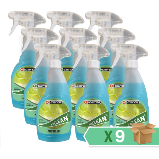 aditivos ceroil ECO CLEAN - Alcohol Gel 500ml (Spray) - Caja 9